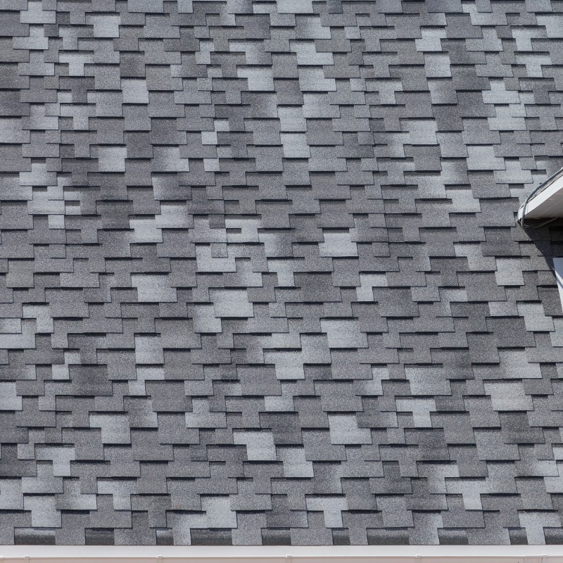 gray architectural tiles lined with modified bitumen 