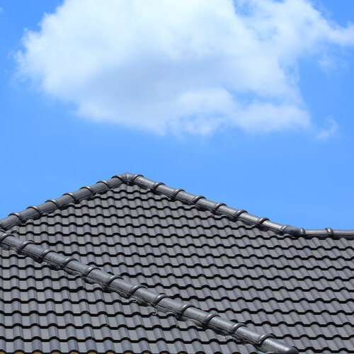 Black tile roof.